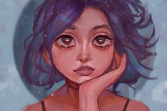draw anime headshot portrait profile picture, icon, avatar