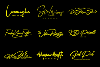design clean, cursive, luxury signature logo