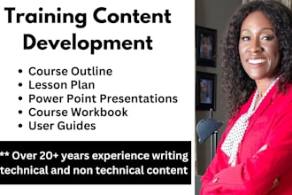 create training manuals and technical and non technical course content