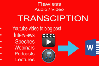 transcribe audio to text, transcribe video to text