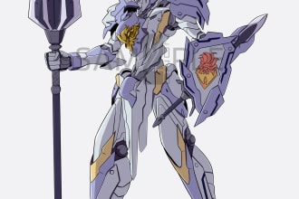 draw your mecha robot fanart or original in digital artwork