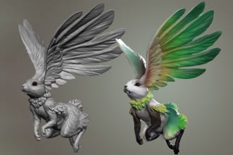 create 3d creature model for 3d printing or games