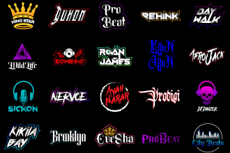 do dj band music rock and typography logo