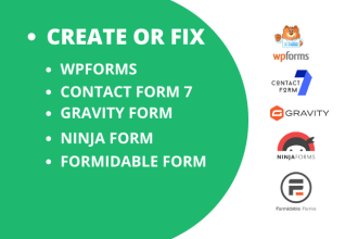 create or fix wordpress wpform, contact form 7, gravity