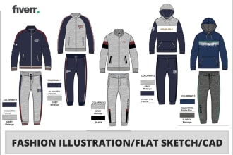 design fashion apparel flat sketch illustration
