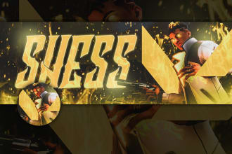 design fortnite and valorant gaming banner for twitter or youtube