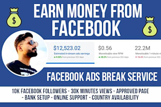 monetize your facebook page for video ads break