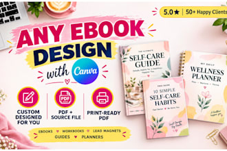 design a printable ebook, workbook or cookbook in canva