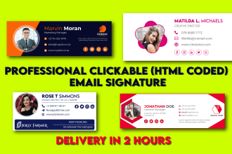create clickable HTML coded email signature