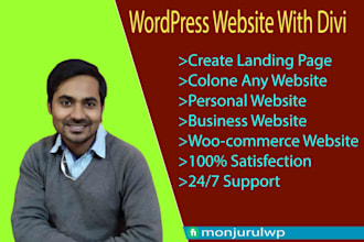 design divi wordpress website or divi landing page by divi theme