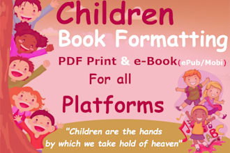 format design children books for print and kindle ebook publishing