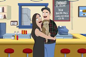 draw you bob burger family guy cartoon