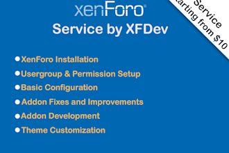 install and configure xenforo, build addons, customize theme