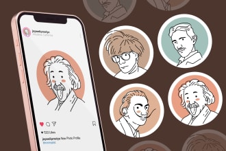 draw minimalist avatar for your social channels photo profile