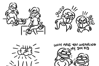 draw a funny custom 4 panel comic strip based on your story