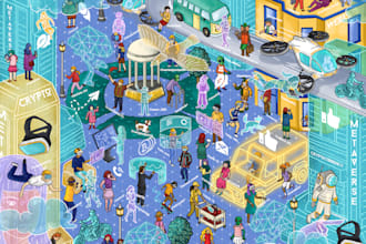 illustrate wheres wally style look and find children book