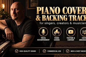 record a professional piano cover or backing track