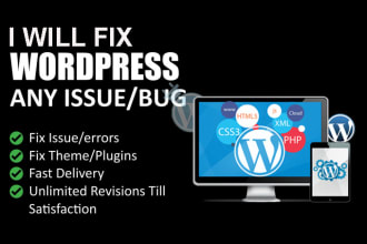 fix wordpress issues, woo commerce, elementor, CSS, SEO issue