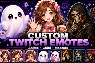 create custom anime twitch emotes and sub badges for you