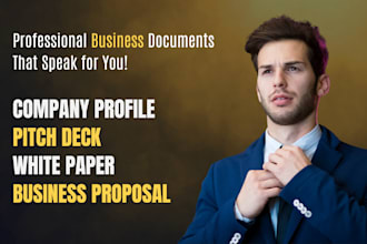write and design white paper, company profile and pitch deck