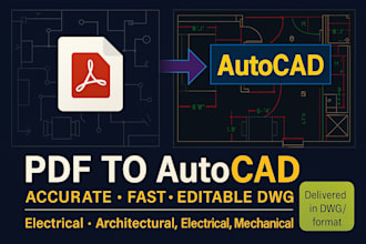 convert pdf, image, hand sketch  to autocad