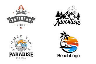 design travel, adventure, nature, camp, holiday mountain and hotel logo