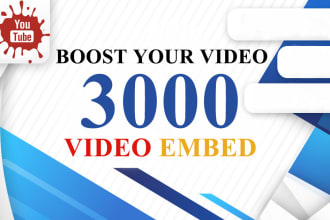 embed youtube video in 3000 video sharing sites