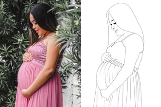 trace your photo into a coloring book page