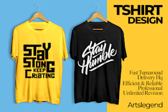 design an awesome typography t shirt design, merchandise