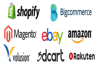 add upload products to shopify woocommerce etsy ebay amazon store listing