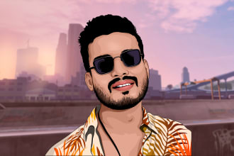 draw realistic cartoon vector portrait from your any photo