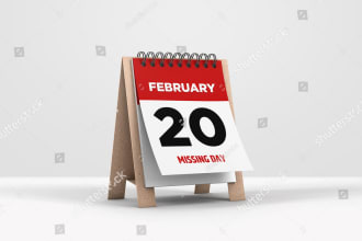 make picture of custom calendar on white desk for anniversary, birth date, event