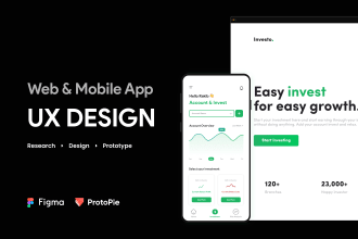 do web and mobile app ui ux design with prototype