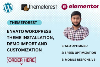 do themeforest envato wordpress theme installation, demo import, customization