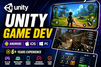 create a professional unity game for android, ios, and PC