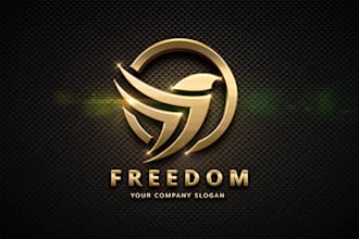 replicate your logo design with 3d gold metallic effect