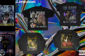 create a vintage or bootleg design style for your clothing brand
