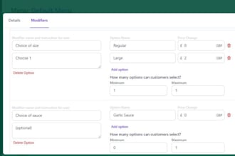 do restaurant menu data entry for ubereats and doordash