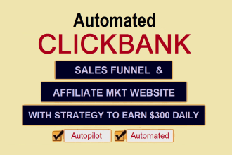 design automated clickbank affiliate marketing website for passive income