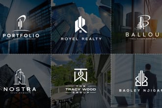 design a luxury modern real estate and construction logo