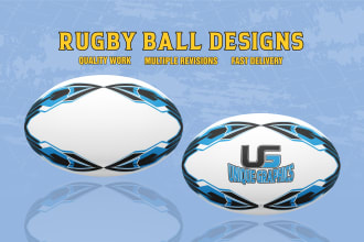 design rugby ball and soccer ball