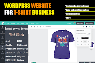 do tshirt printing, designing ecommerce website in wordpress