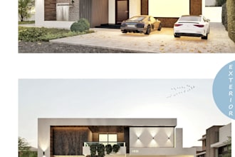 create luxury 3d exterior house design and realistic rendering