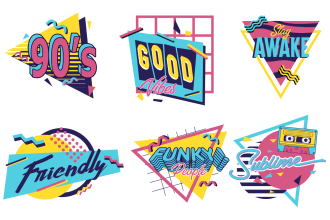 create 80s 90s logo typography