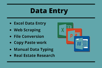 do data entry, web scraping, ocr and file conversion