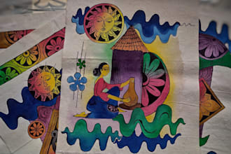 draw any hand painted water color, acrylic art for you
