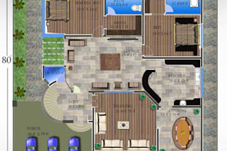 provide planning design and render 3d interior, exterior for your building