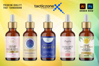 design cbd oil label, hemp label, dropper, serum label, and bottle label