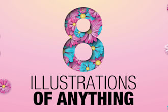 create digital line art illustrations for you
