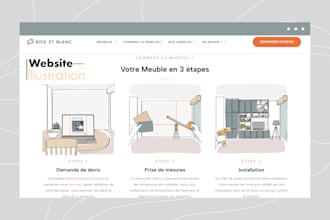 create modern minimalist line art vector illustrations for your website
